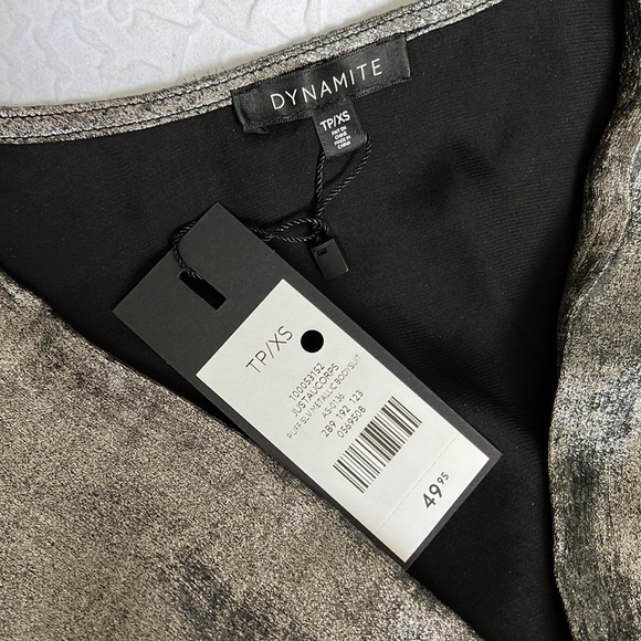 Dynamite Metallic Wrap Bodysuit NWT - Picture 2 of 5